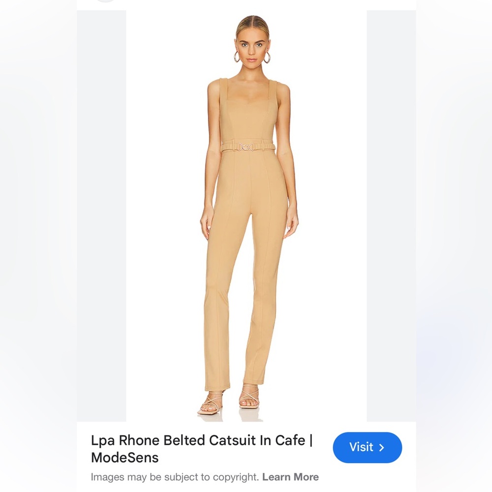 LPA Beige Belted Jumpsuit
